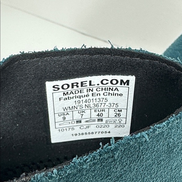 Sorel Joan of Arctic Wedge II Side Zip Boots Blue Suede Womens Size US 9 EU 40 - Picture 14 of 14